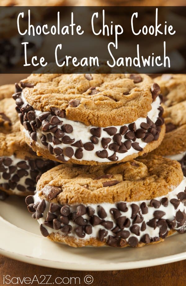 Chocolate Chip Cookie Ice Cream Sandwich