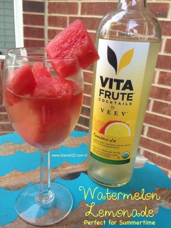 Hard Watermelon Lemonade made with #Veev #VitaFrute