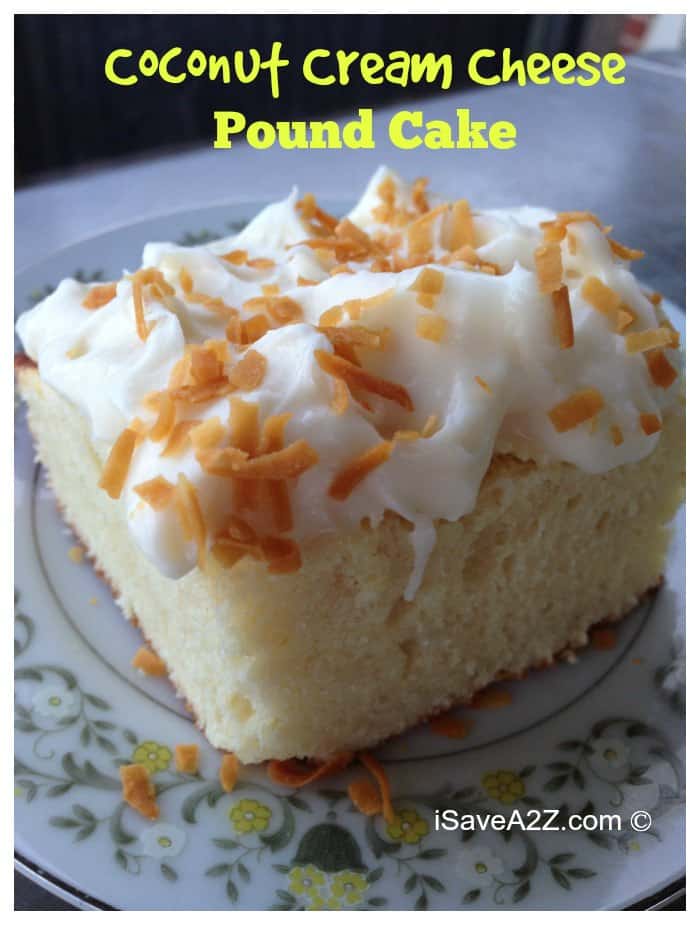 Coconut Cream Cheese Pound Cake Recipe with frosting