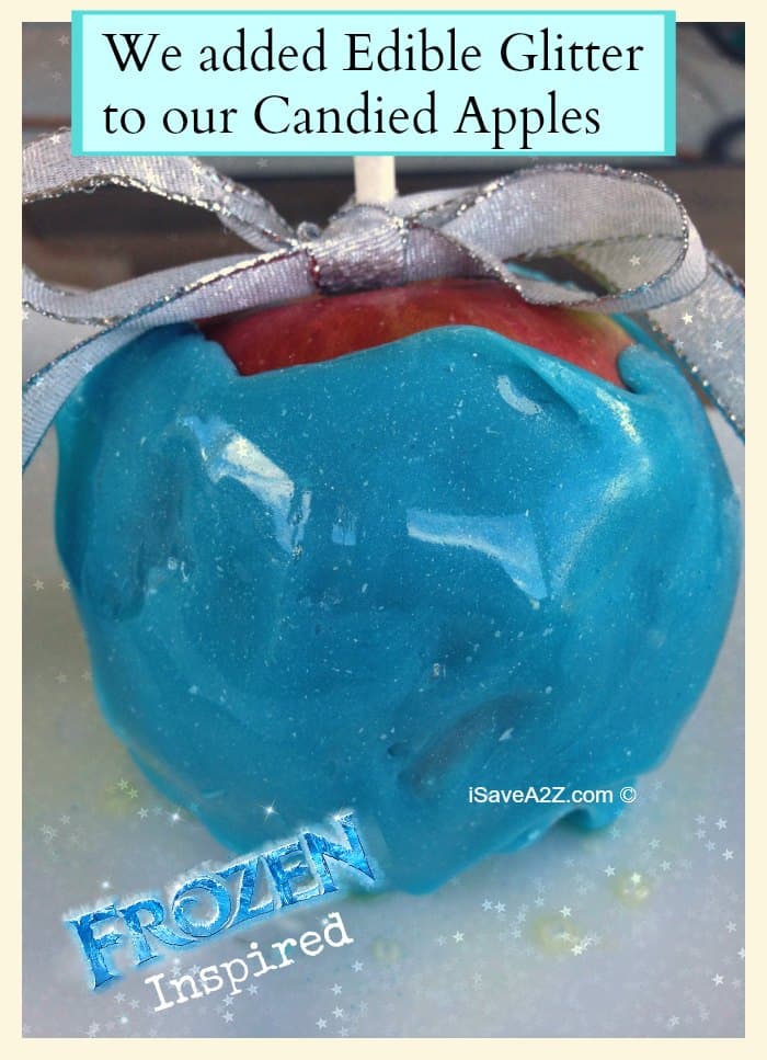 Jolly Rancher Candied Apples with edible glitter