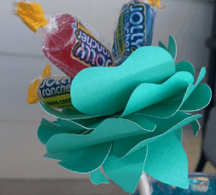 Easy Silhouette Project Idea:  Paper Candy Flower Lollipop