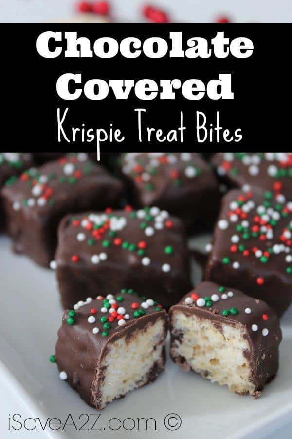 Chocolate Covered Krispie Treat Bites