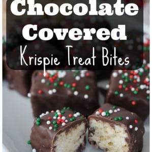 Chocolate Covered Krispie Treat Bites