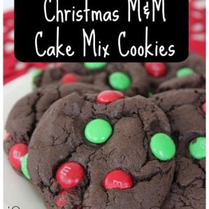 Christmas M&M Cake Mix Cookies