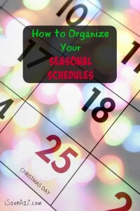 How to Organize Your Seasonal Schedules