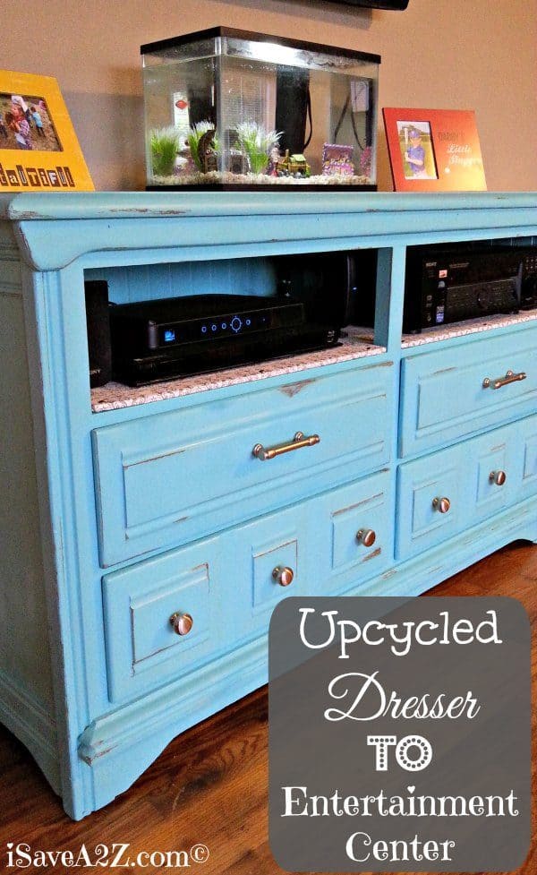 upcycled dresser to entertainment center