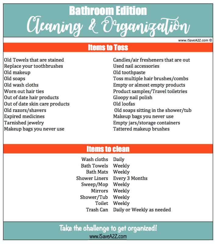 Bathroom Cleaning and Organization Checklist