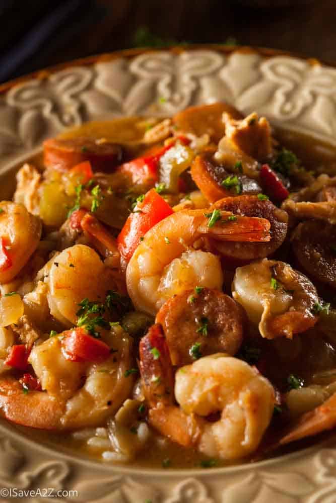 Homemade Shrimp and Sausage Cajun Gumbo Over Rice