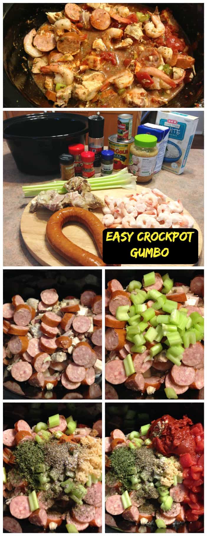 Easy Crockpot Chicken sausage and shrimp gumbo