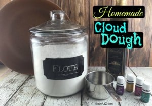 2 ingredient Homemade Cloud Dough Recipe using essential oils