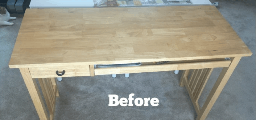 IKEA Desk Makeover using Stencils
