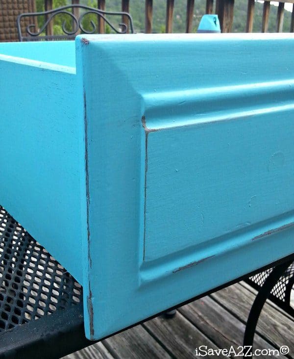 re-purposed drawers into shelves