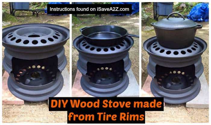 DIY Wood Stove made from Tire Rims - iSaveA2Z.com