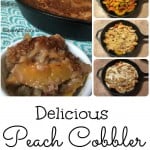 Easy Peach Cobbler made in a cast iron skillet