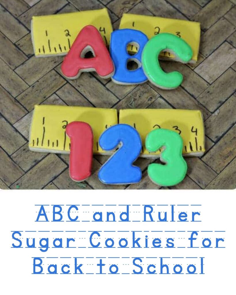 ABC and Ruler Sugar Cookies for Back to School