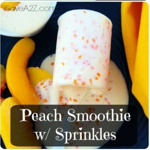 Peach Milkshake in a White Chocolate Cup with Peach and Pink Sprinkles