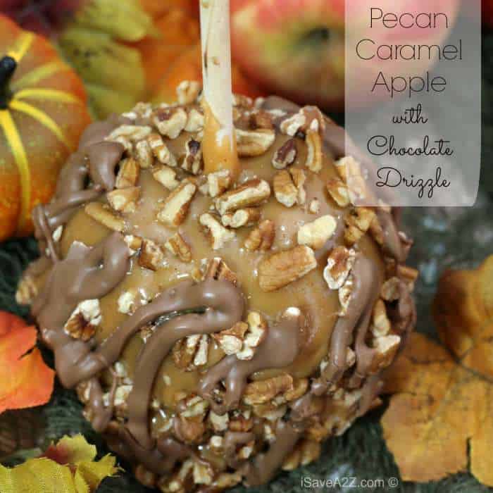 Pecan Caramel Apple with Chocolate Drizzle