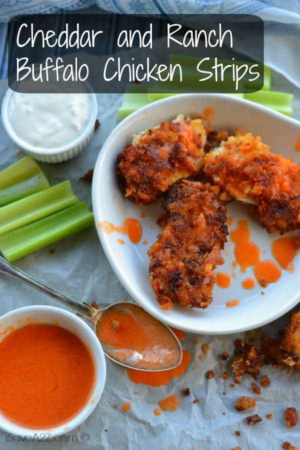 Cheddar and Ranch Buffalo Chicken Strips