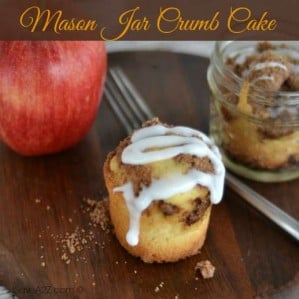 Looking for brunch dessert ideas? This mason jar crumb cake recipe is amazing and exactly what you are looking for! Try it today!