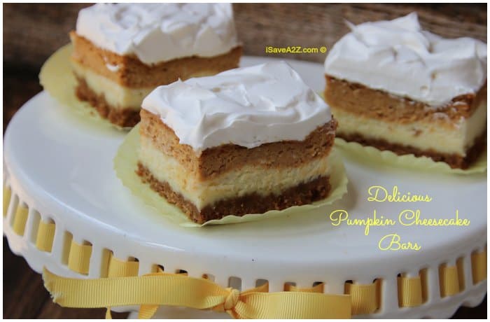 Easy Pumpkin Cheesecake Bars Recipe with Graham Cracker Crust