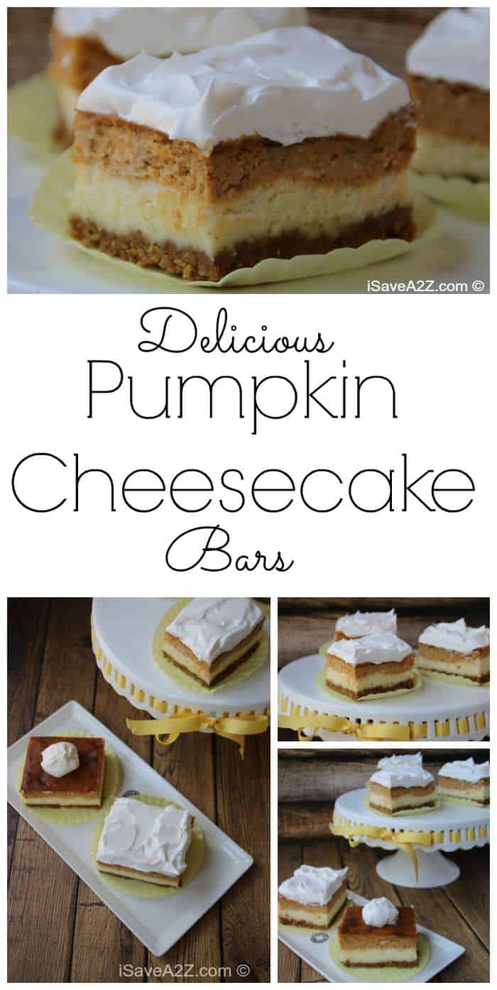 Easy Pumpkin Cheese Cake Bars with Graham Cracker Crust Recipe
