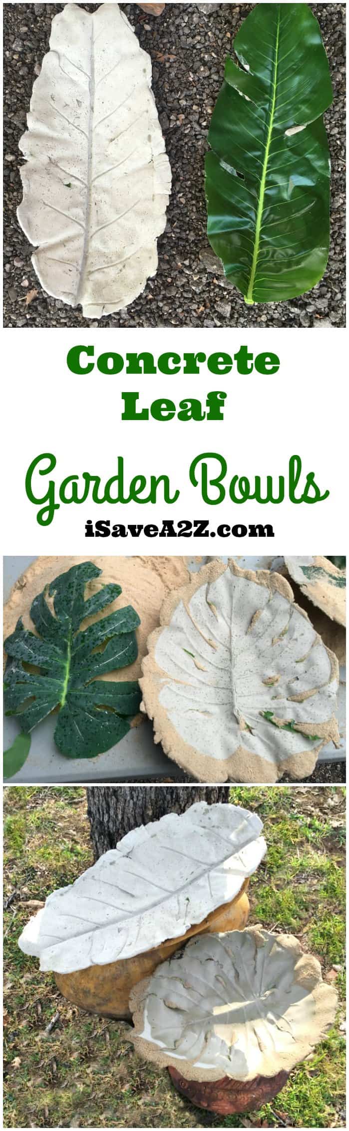 DIY Concrete Leaf Garden Bowls