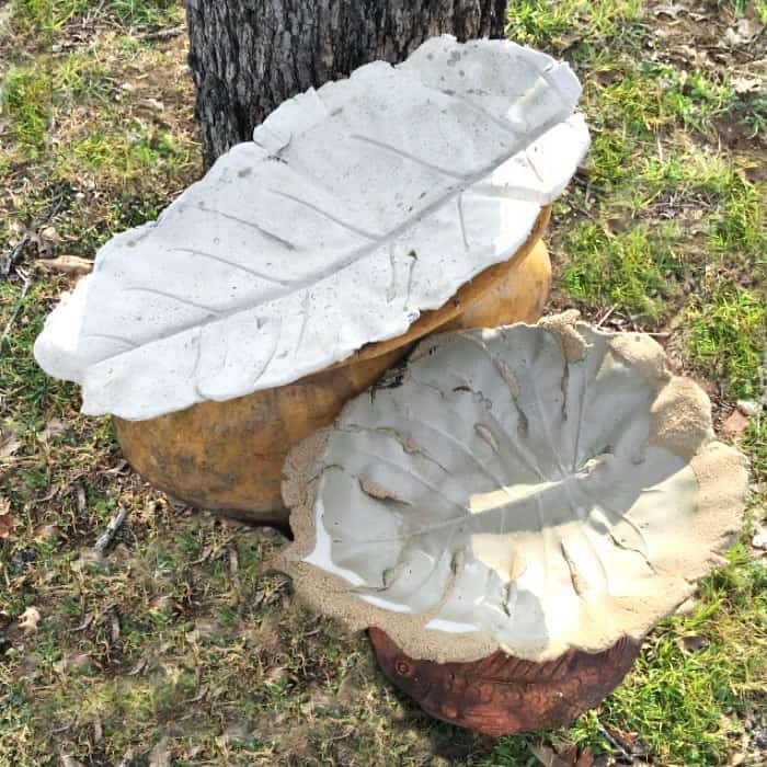 DIY Concrete Leaf Garden Bowls