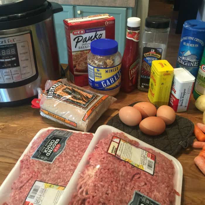 Pressure Cooker Meatloaf ingredients
