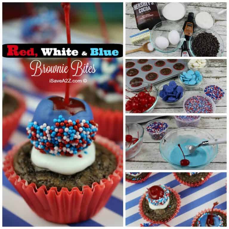 Red, White, and Blue Brownie Bites