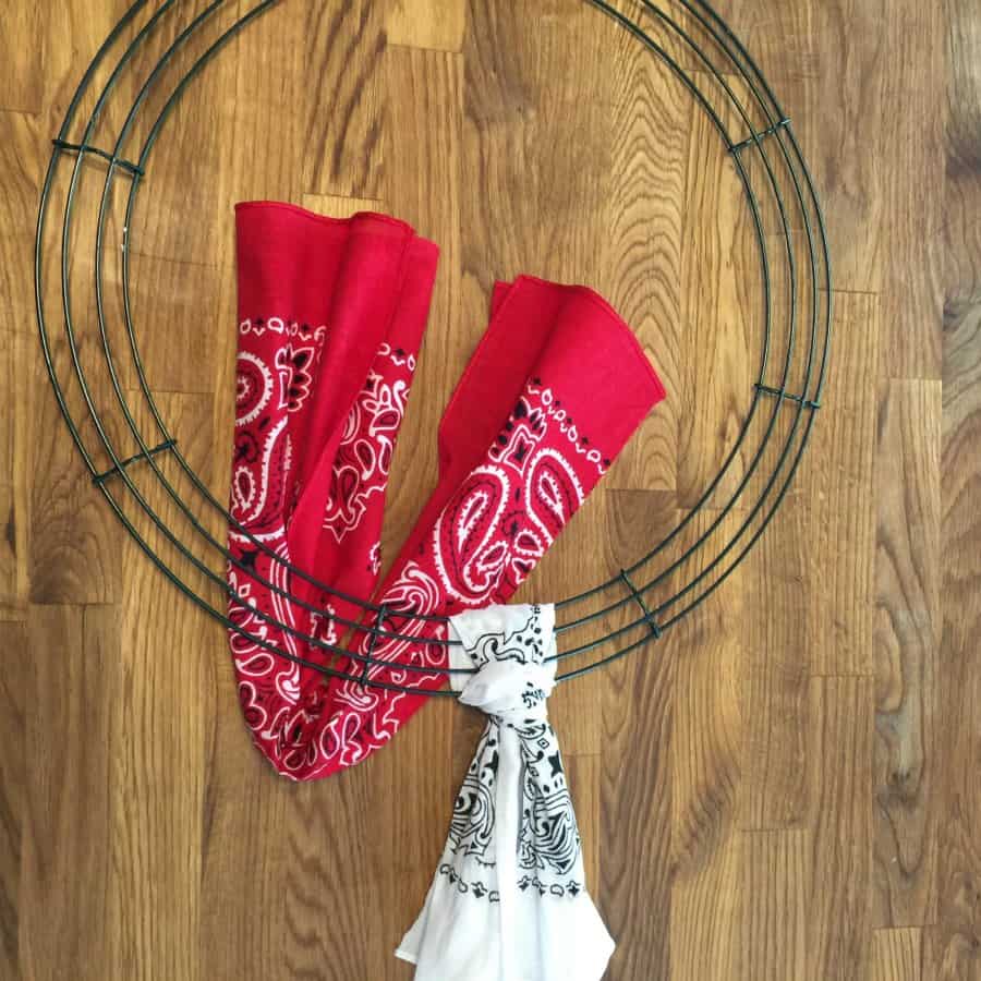 Red, White and Blue Bandana Flag Wreath