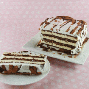 This Ice Cream Sandwich Cake is easy to put together and FUN for parties!