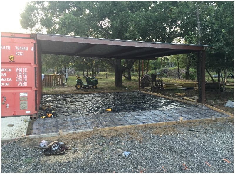 Shipping Container Carport and Storage Idea