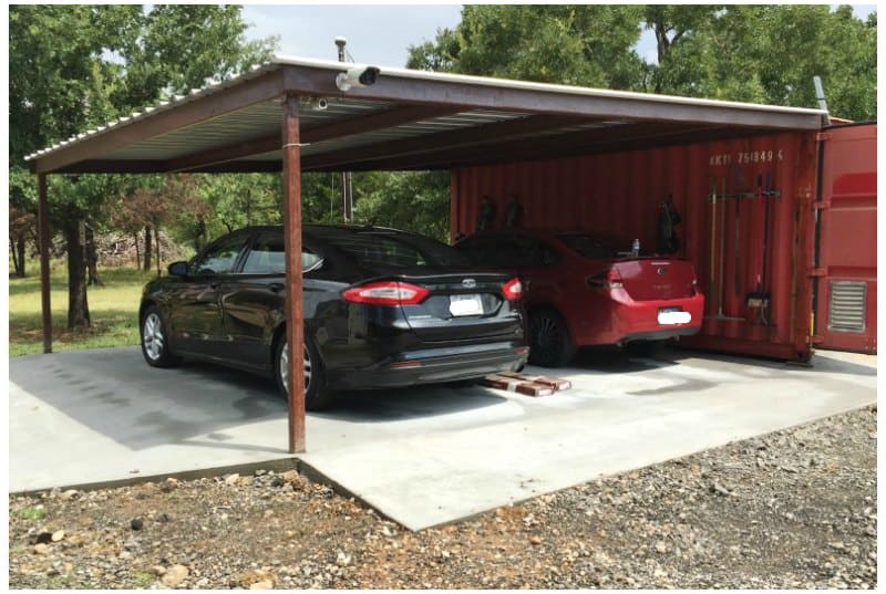 Shipping Container Storage and Carport Idea