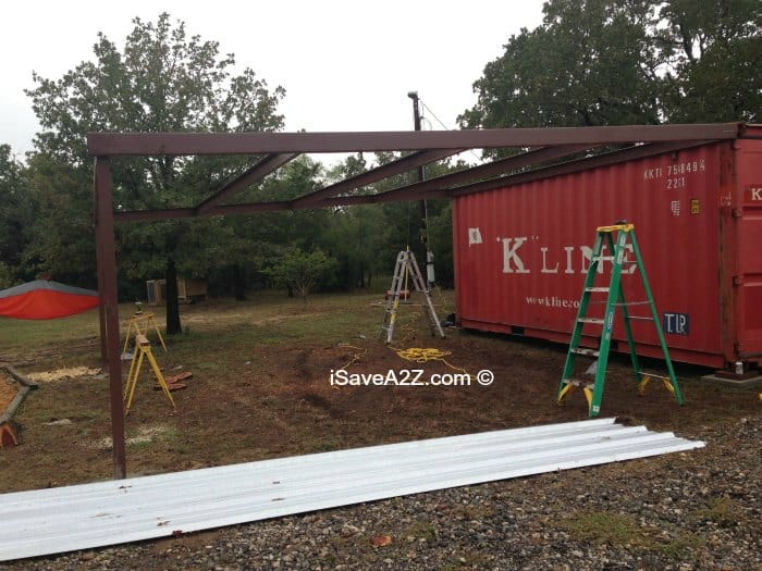 Shipping Container Carport and Storage Idea