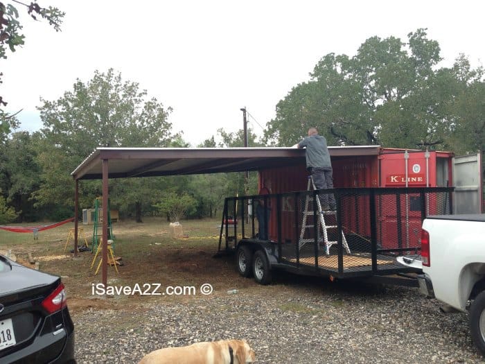 Shipping Container Carport and Storage Idea