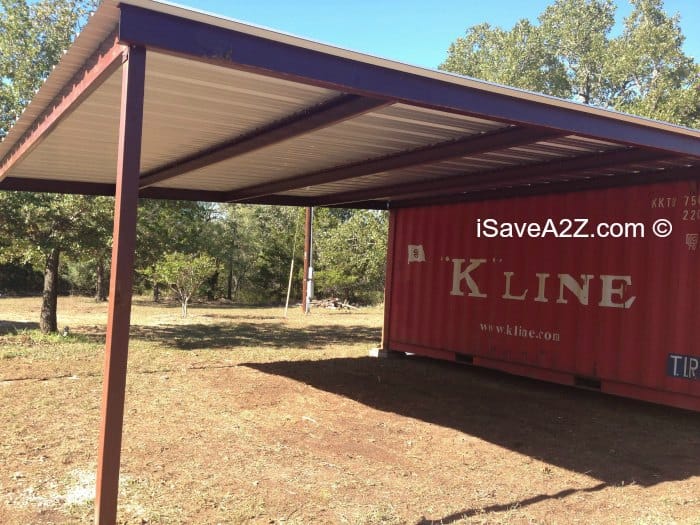 Shipping Container Carport and Storage Idea