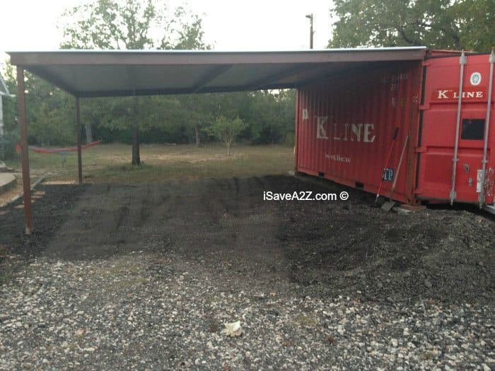 Shipping Container Carport and Storage Idea