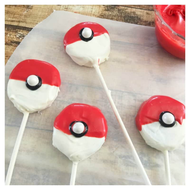 Easy Pokeball Oreo Pops recipe