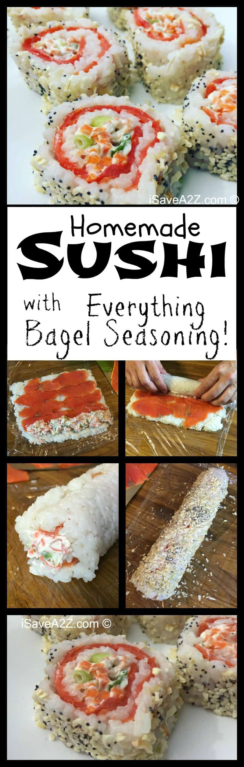 Homemade Sushi Rolls with Everything Bagel Seasoning