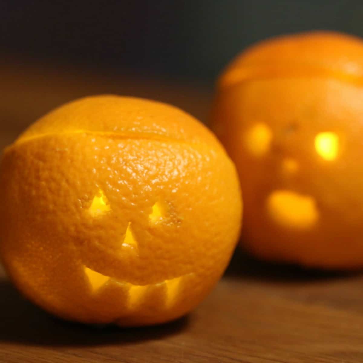 Halloween Pumpkins Made Out of Oranges
