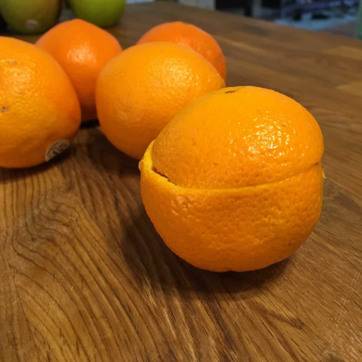 Halloween Pumpkins Made Out of Oranges