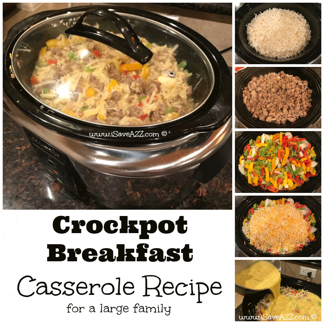 Crockpot Breakfast Casserole Recipe for a Large Family