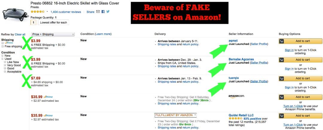 Beware of Fake Sellers and the latest Amazon scam