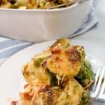 This one skillet casserole is the perfect side dish for the keto/low carb diet. This Baked Brussel Sprouts Casserole is the perfect blend of creamy and savory all rolled into one amazing recipe.
