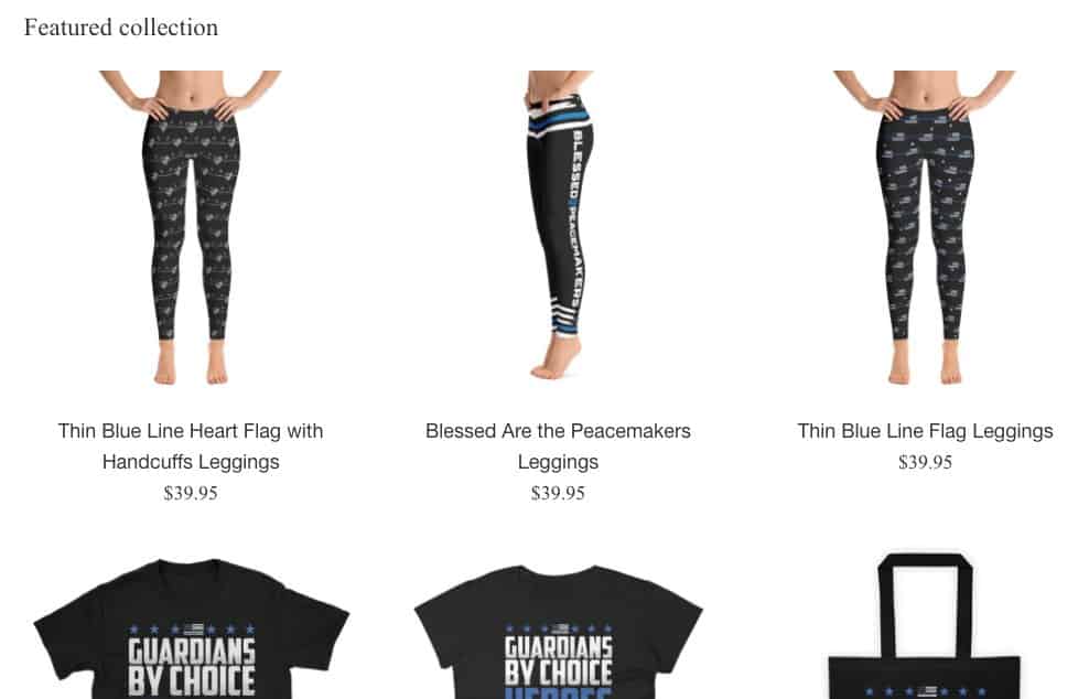 Thin Blue Line Warrior Police Wife Leggings