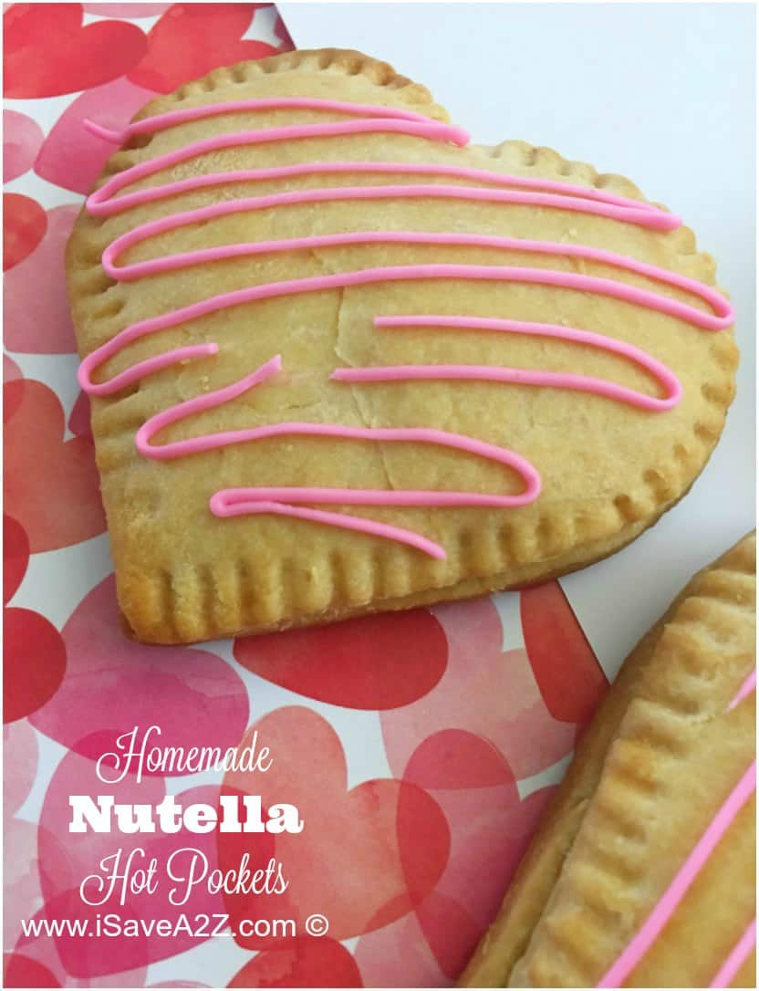 Homemade Heart Shaped Nutella Hot Pockets Recipe made from scratch