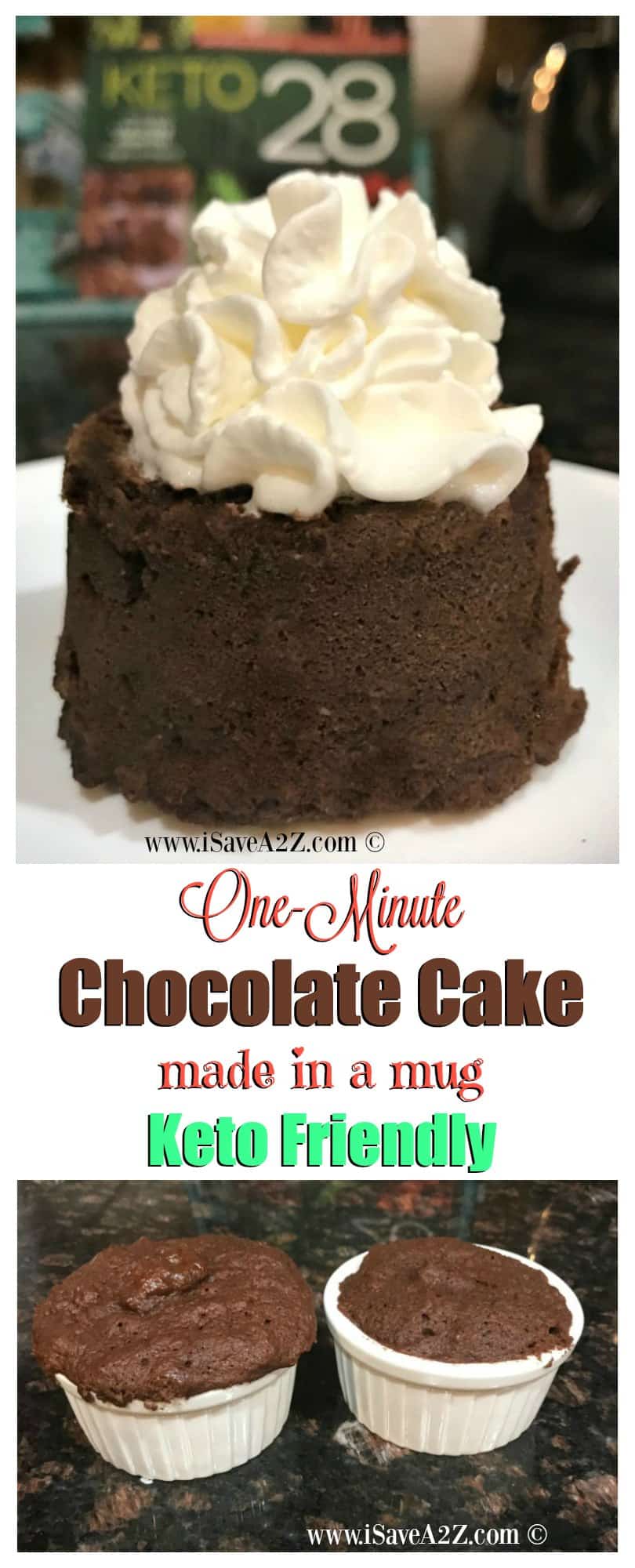 One Minute Keto Chocolate Mug Cake (a keto friendly dessert recipe)