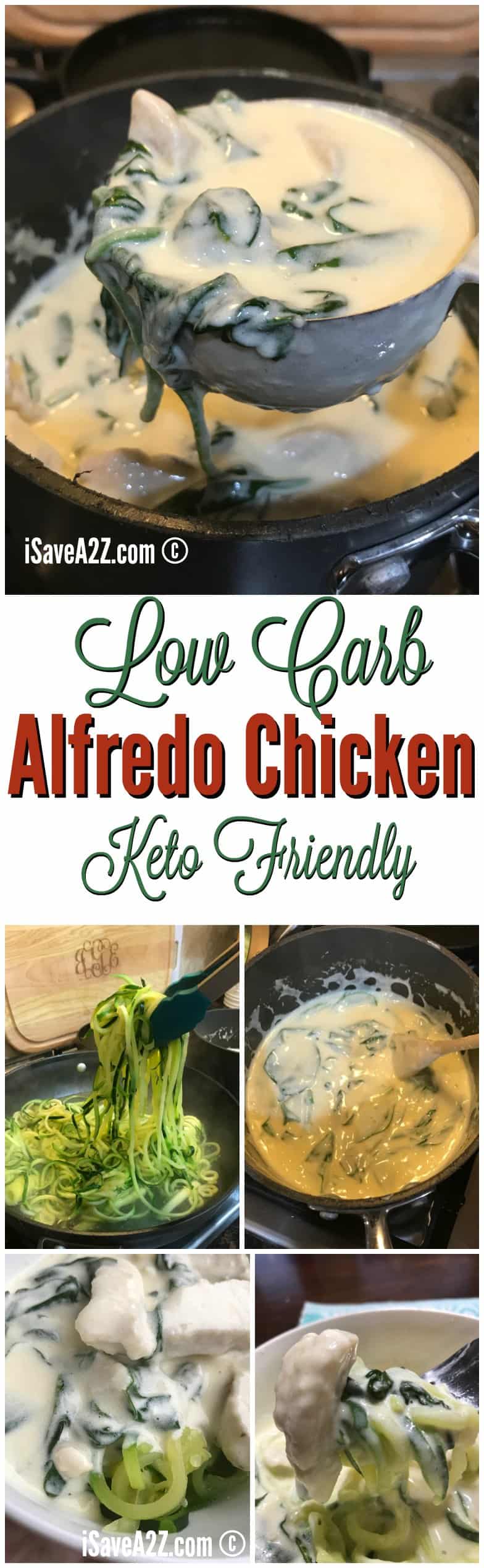Low Carb and Keto Chicken Alfredo Pasta Recipe
