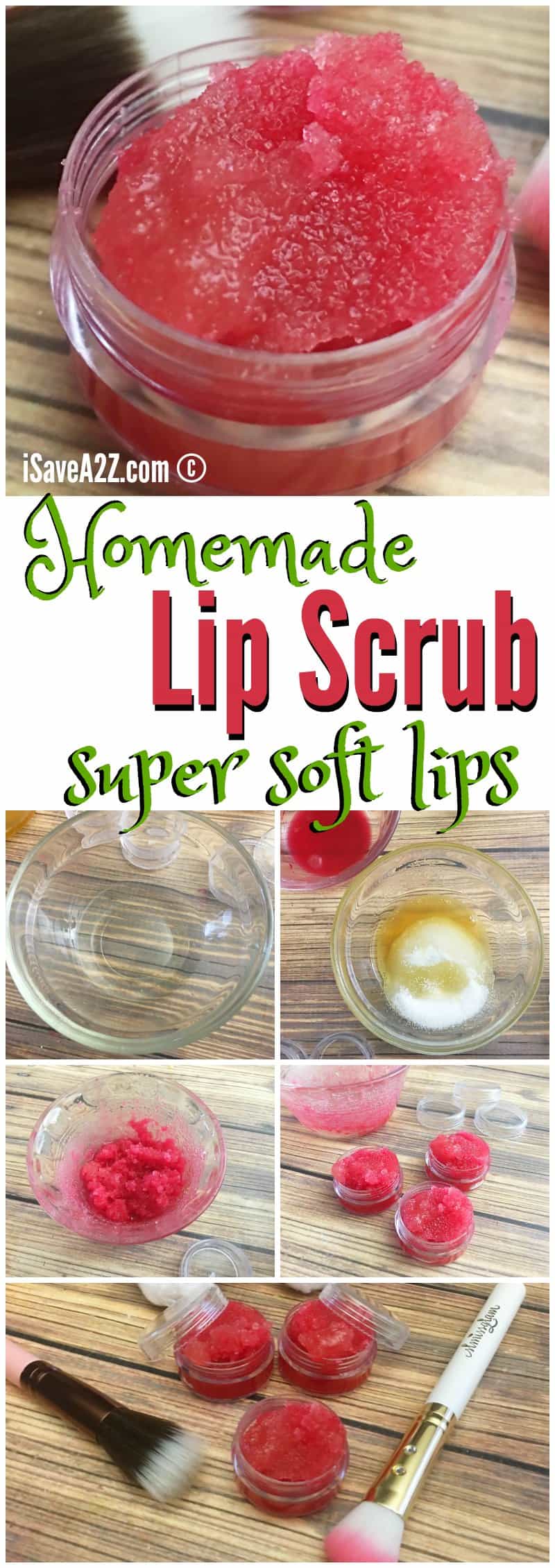 Homemade Sugar Lip Scrub Recipe for super soft lips!