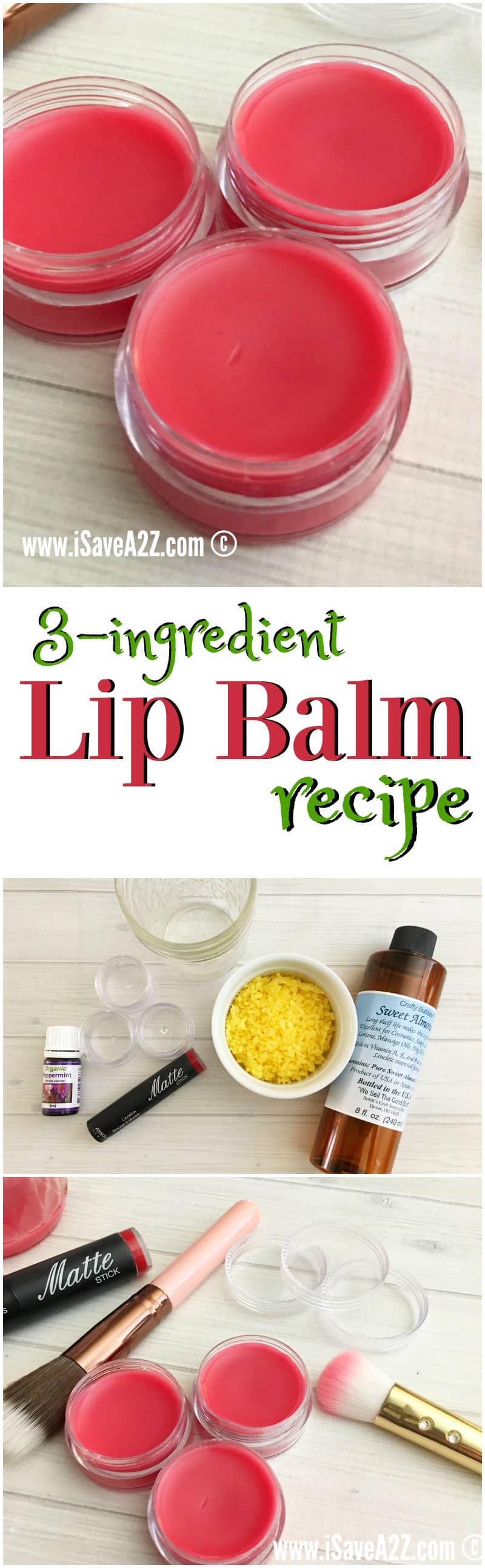 3 Ingredient Lip Balm Recipe that makes the PERFECT homemade gift idea!